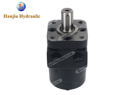 Hanjiu BMPH-50-H4-R-S 50cc ( 3.15Cu") Hydraulic Motor with 4 bolt squre mounting and Key shaft，Continuous torque output, stable operation, and rapid response.